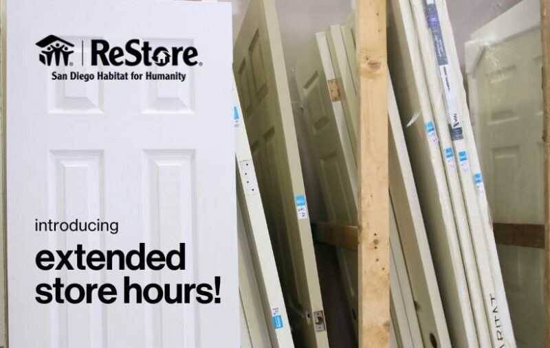 Introducing New Hours in the ReStore San Diego Habitat for Humanity